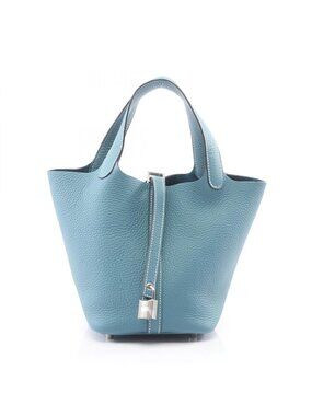 Hermes Handbag Picotin Lock PM New Blue Jean Leather